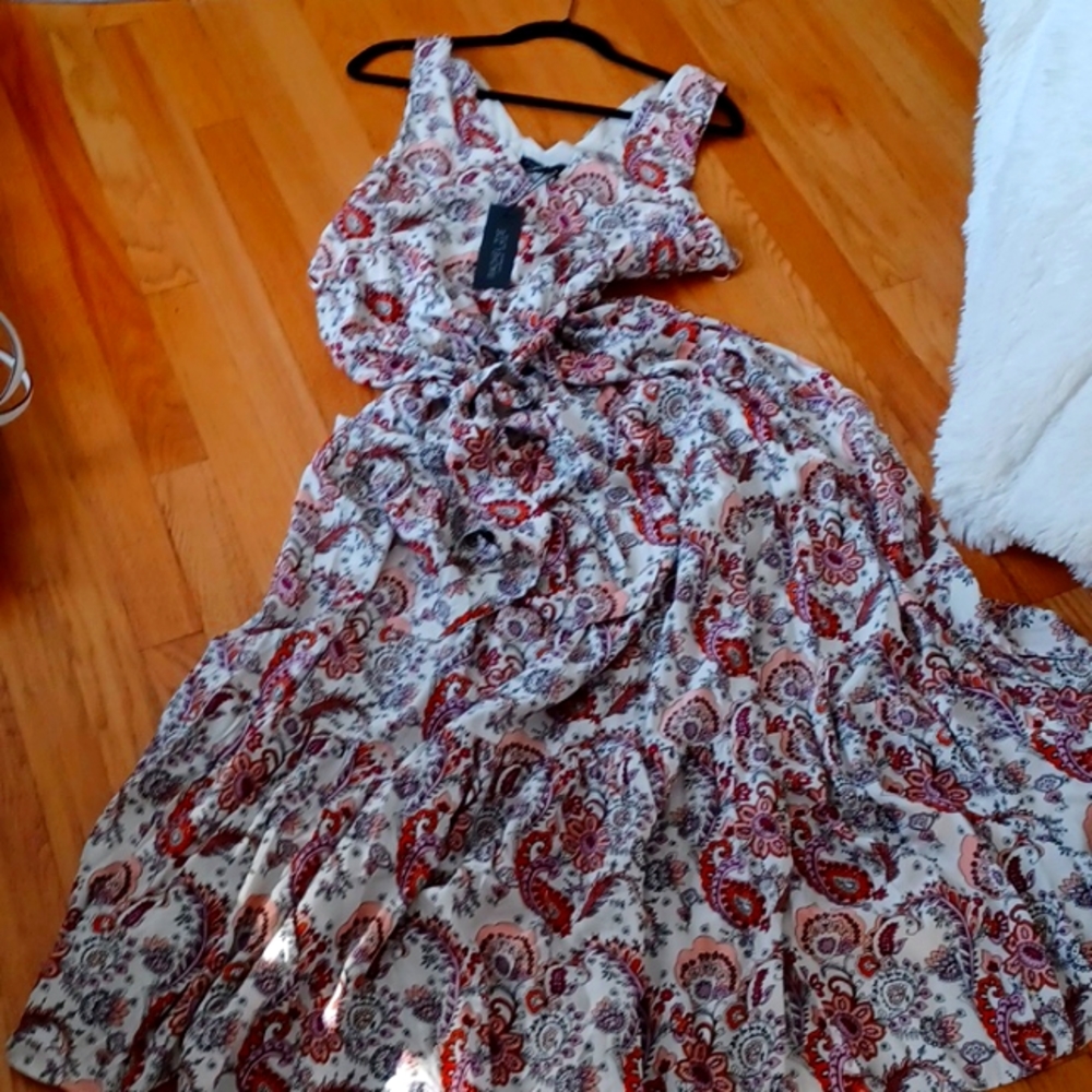 Rachel Zoe, size 12, cream/purple/orange/black